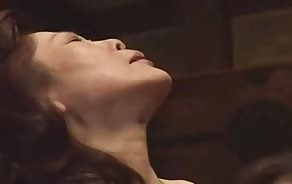 Teen Japanese girl and mature woman are having soem hot lesbian sex, they end up scissor fucking each other...