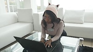 Hot ebony girlfriend teased hard till she's ready to fuck