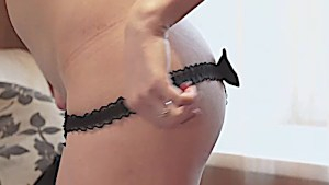 Cute girl prepares her pussy before romantic endeavor
