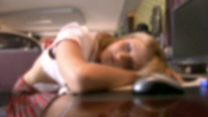 Petite student slut can't focus today
