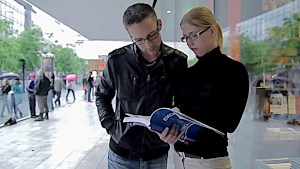 Nerdy teen can't focus on reading because she is horny