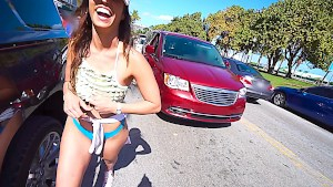 Kelsi Monroe flashing her sweet ass and looking for a fuck