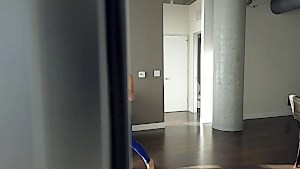 Athletic sweetie in yoga pants fucking big dick