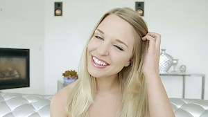 Young blonde Lacey Johnson squirts on a black cock